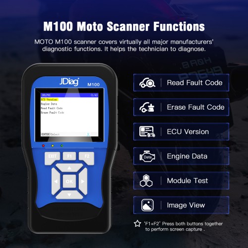 JDiag M100 Moto Scanner Universal Motorcycle Scan Tool OBD Version