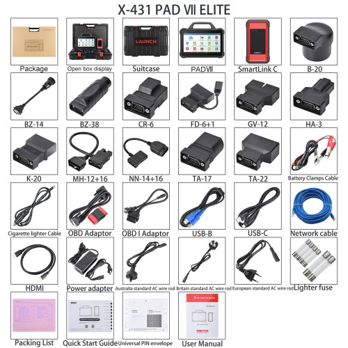 Launch X431 PAD VII PAD 7  Elite Scanner Free Send GIII XPROG 3 Key Programmer Support with All Keys Lost & Online Programming
