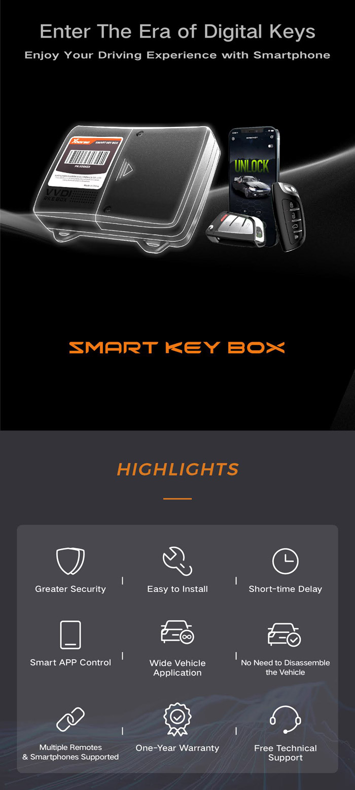 Xhorse Smart Key Box XDSKE0EN Bluetooth Adapter Work with MINI Key Tool Key  Tool Max Key tool Plus