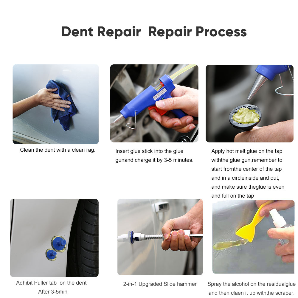 Dent Puller Dent Removal Kit,Car Dent Puller with Glue Gun,Dent Puller  Kit,Dent Remover Tool for Car,Paintless Dent Repair Kit,Car Dent Repair  Kit,Car
