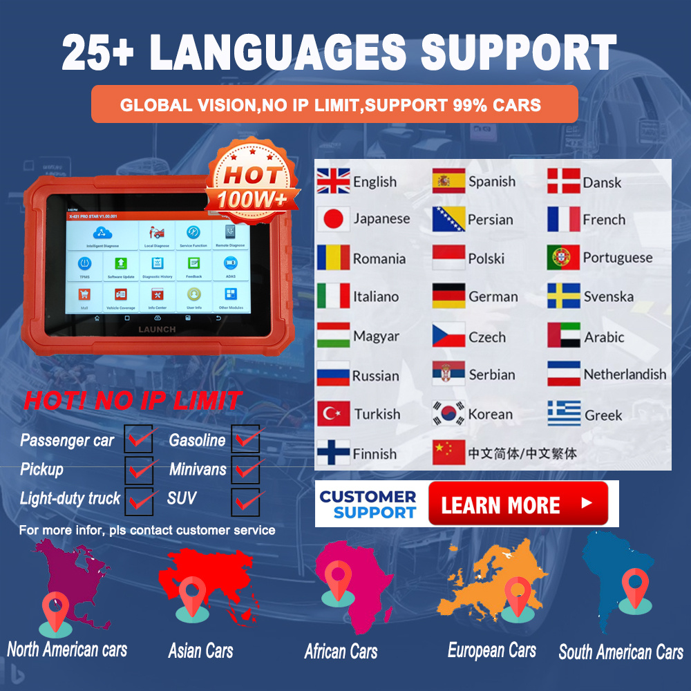 Launch X-431 Pro Star supported language
